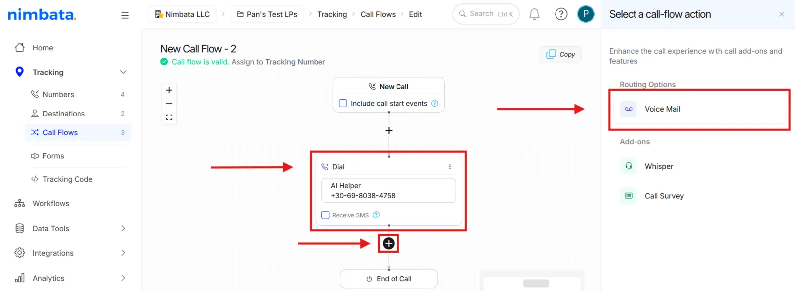 Select Voice Mail from the Routing Options menu.