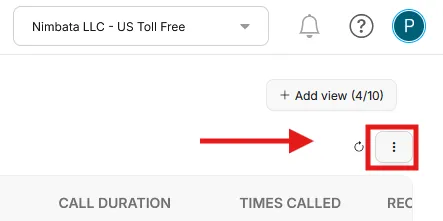 The three-dot menu next to + Add view, marked.