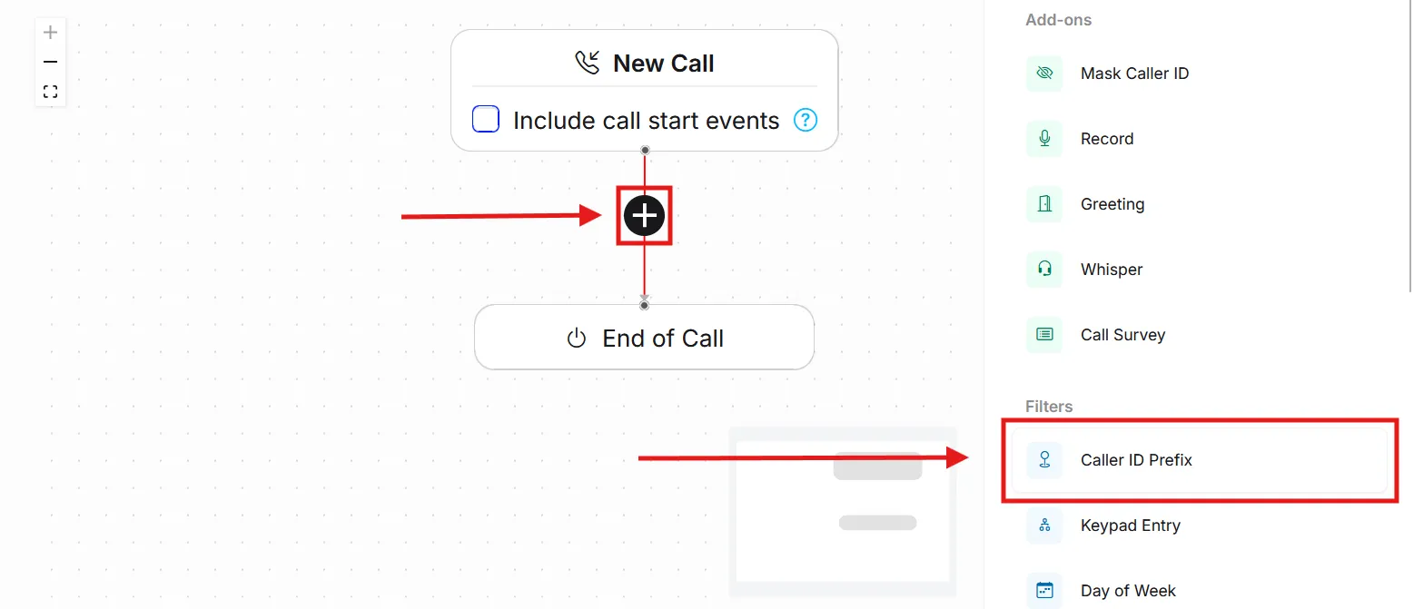 Select Caller ID Prefix from the Filters menu.