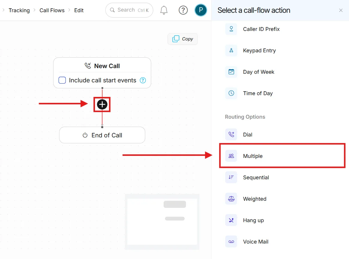 Select Multiple from the Routing Options menu.