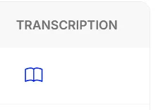 The Transcription column with its book icon.